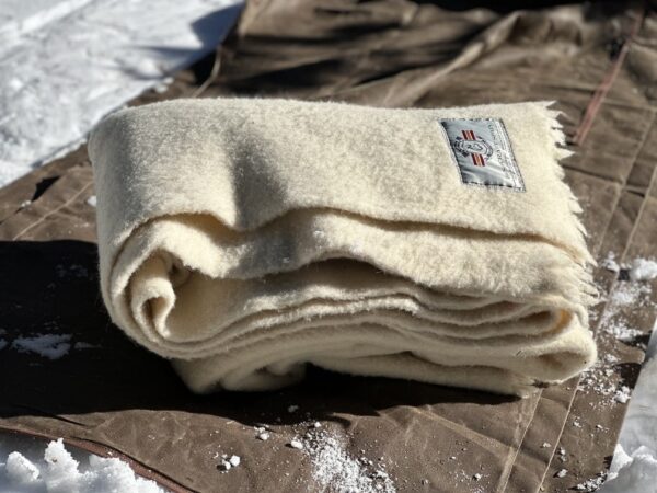 100% Merino Wool Blanket - Natural White - Image 2